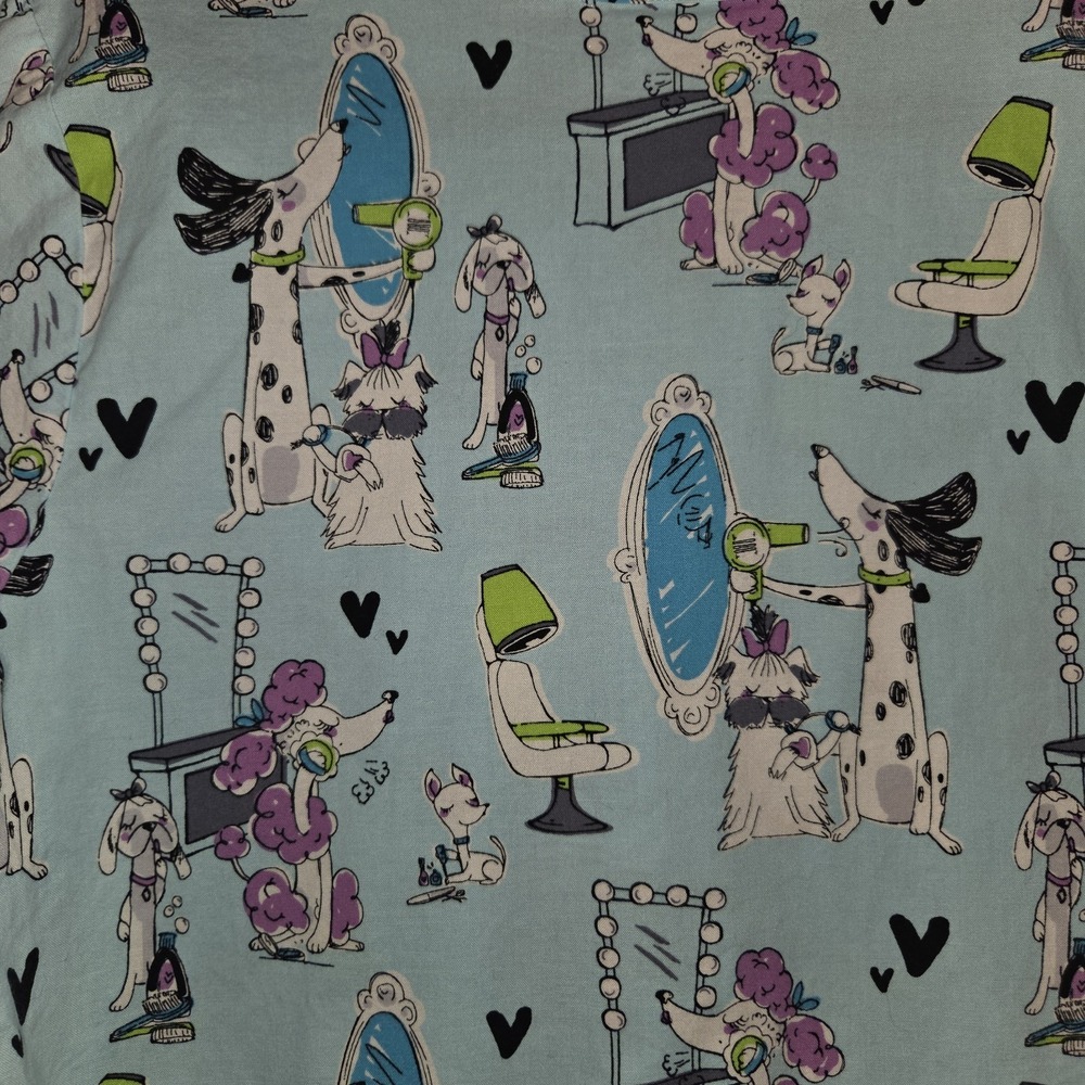 Scrubstars Scrub Top Size Large Poodle Dog Groomer Vet Tech Medical Uniform - Picture 3 of 6